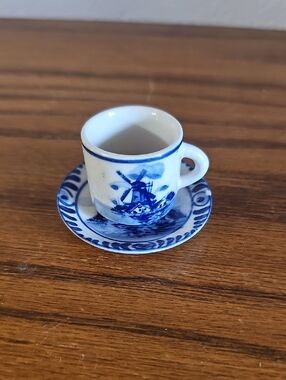 Vintage Delft Elesva Mini Cup and Saucer 855 #8
